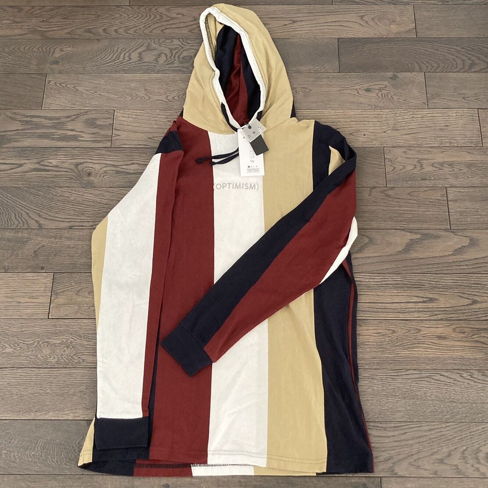 Denim & Flower Ricky Singh Mens Small Long Sleeve Pullover "Optimism" Hoodie NWT